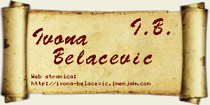 Ivona Belaćević vizit kartica